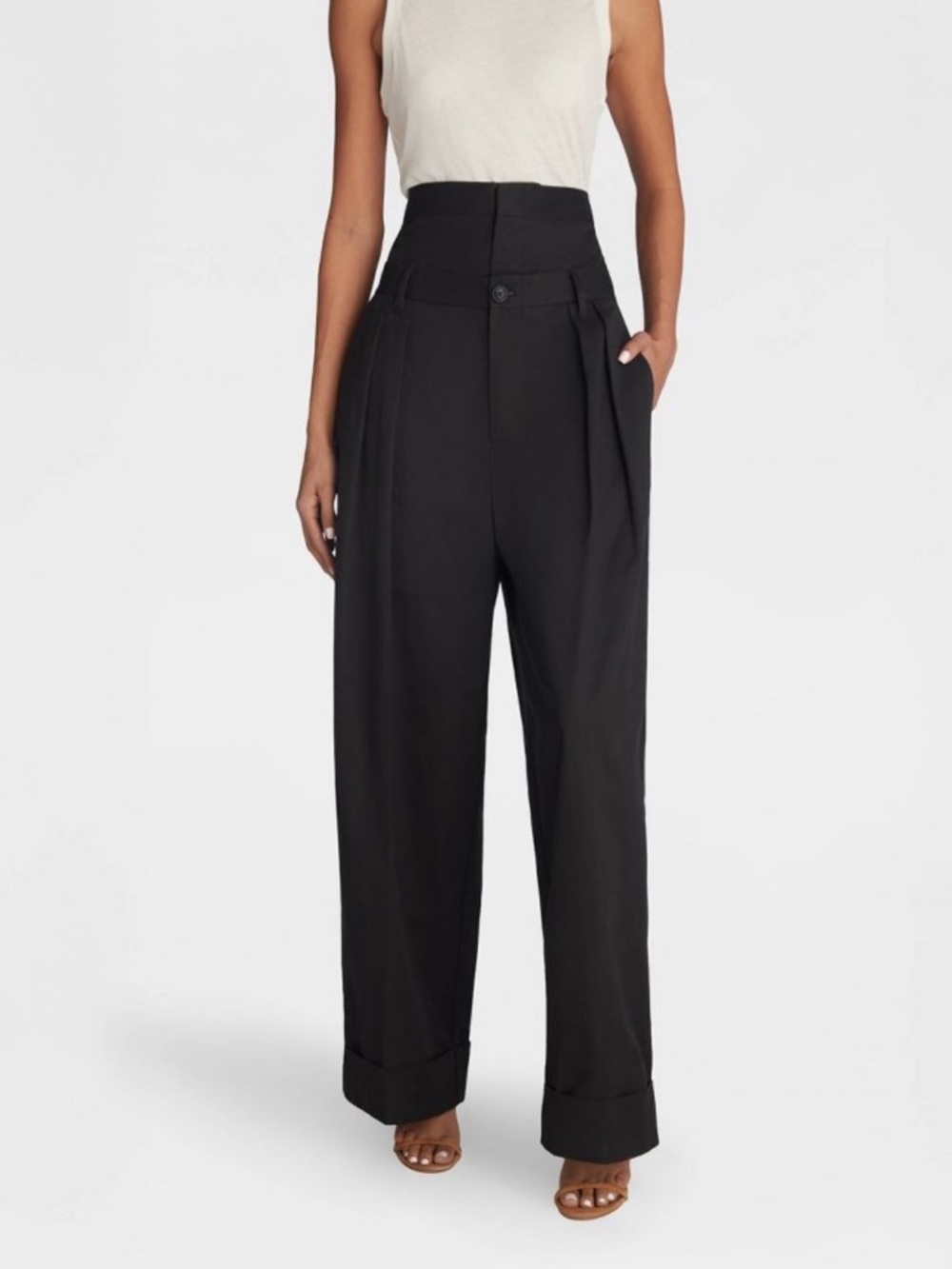 KBB by KAHLANA Women's Baggy Leg 'The Waist Curtain Trouser' - Black XL